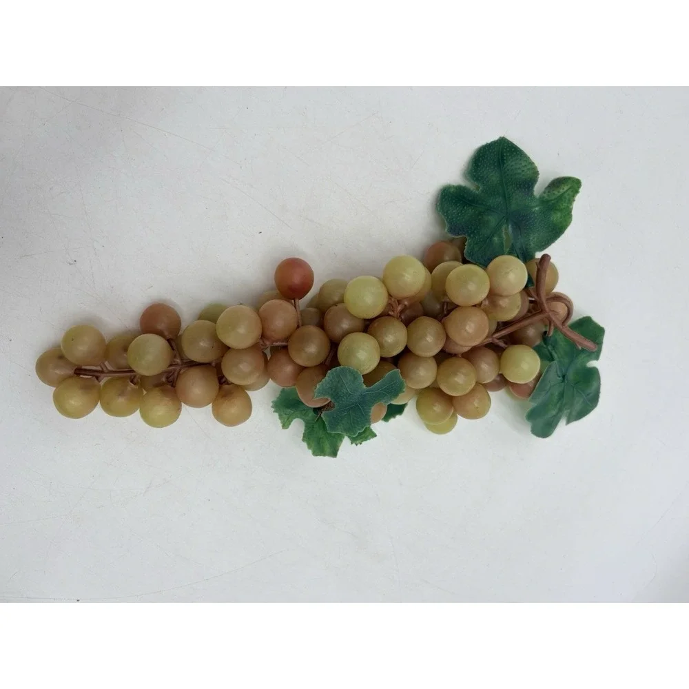 Vintage Rubber Grapes Clusters Lot 3 Red Green Amber Faux Fruit Kitchen Decor